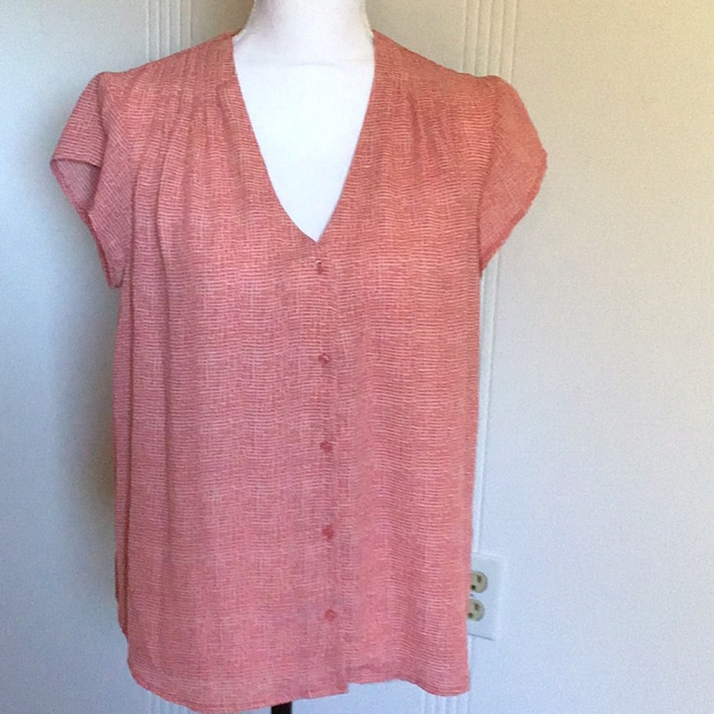 Simply Styled Coral Short Sleeve Top Size Medium